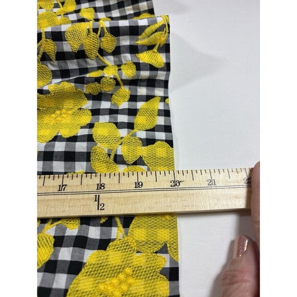 1901 Nordstrom Sundress Dress Black White Gingham Yellow Embroidered 8 Petite - Picture 8 of 12